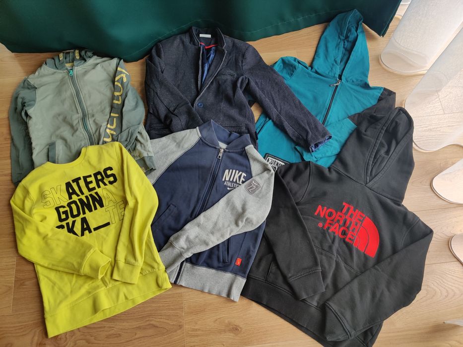 6 bluz chłopięcych roz 128 Nike, the north face, crocodrillo, Reserved