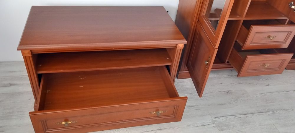 Witryna Szklana Stojąca Kent + Szafka RTV Kent