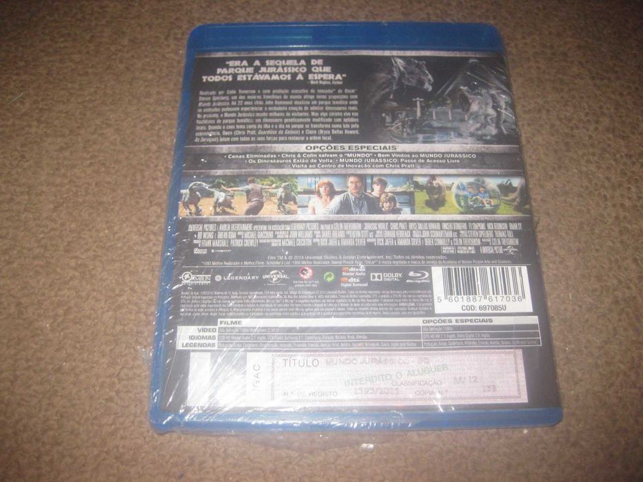 Blu-Ray "Mundo Jurássico" com Chris Pratt/Selado!