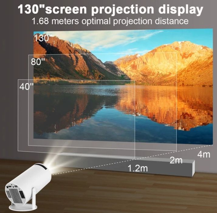 6000-Lumen LED Projector with Android 11 + 4D Keystone / PROMOTIONAL PRICE64740541749889123