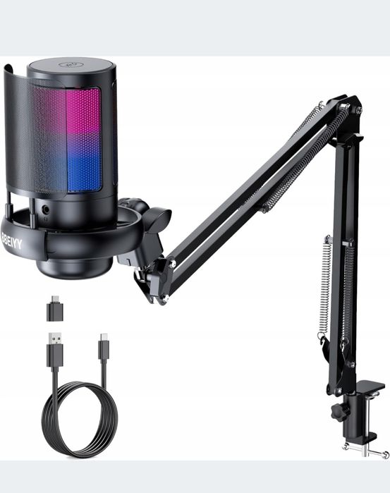 Mikrofon gamingowy RGB do komputera PS4, PS5 MAC BBEIYY ME8S-ARM