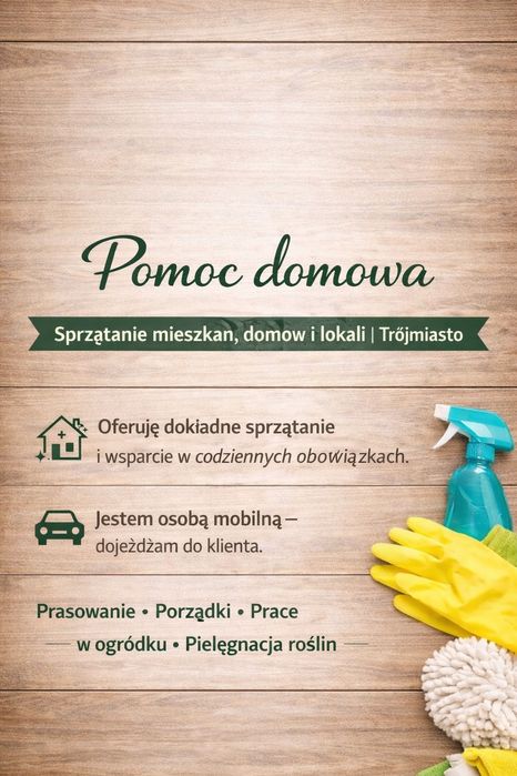 Pomoc domowa • Sprzątanie mieszkań, domów i lokali