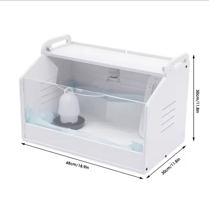 Incubadora

Inclui termómetro
Lâmpada de aquecimento 25w
Comedouro

Me