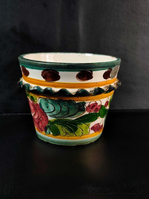 Ceramiczna Doniczka Ręcznie Malowana Włoska
