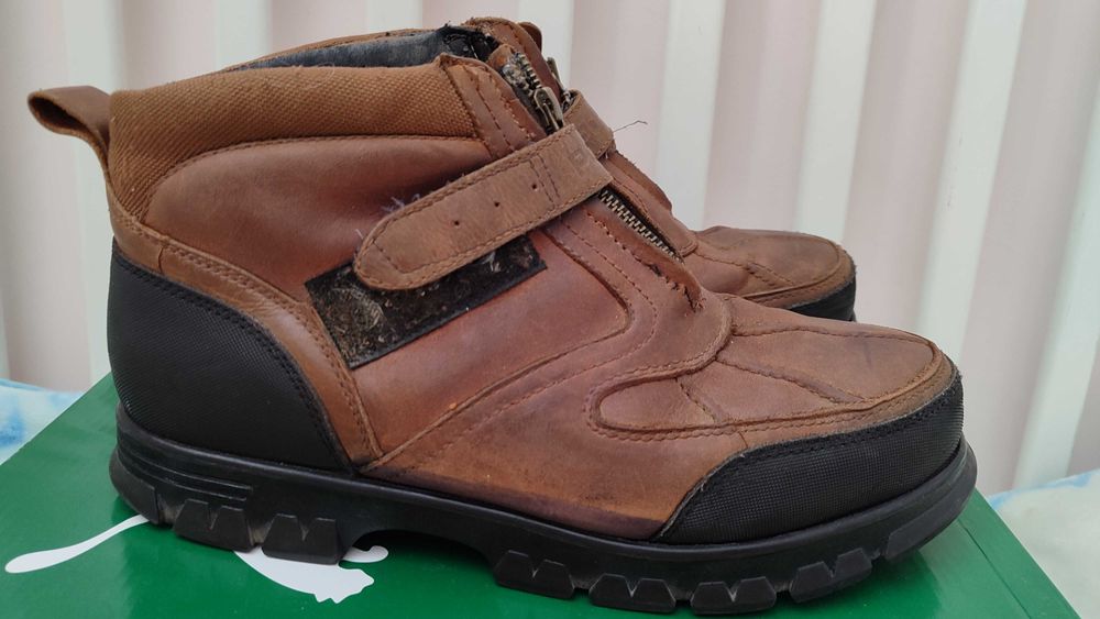 Ботинки чоловічі Італія з натуральної шкіри черевики теплі зима