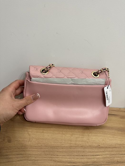 Torebka Guess oryginalna różowa pink mini S zloty łancuch
