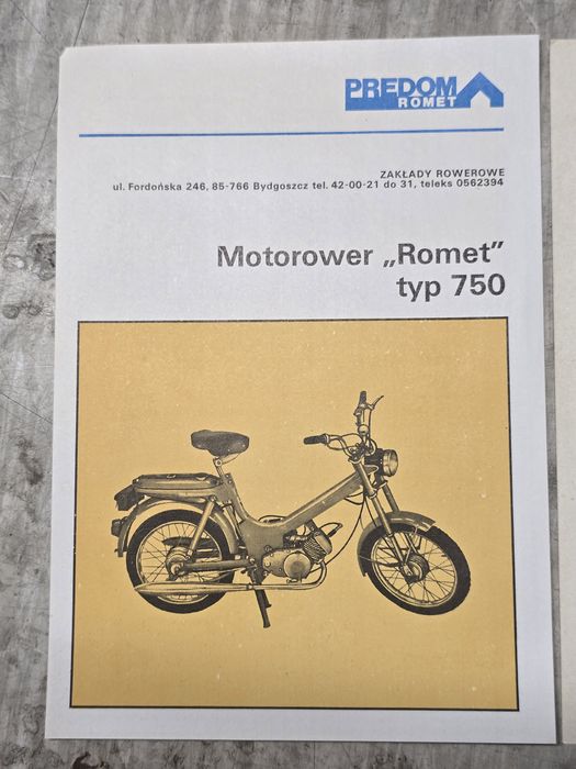 Ulotka reklamowa romet 750 pegaz
