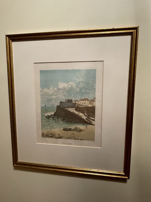 Quadro gravura antiga Porto da Ericeira