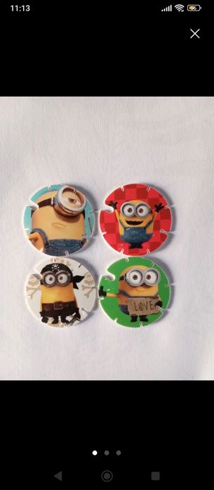Tazos Minions coleção 4 unidades