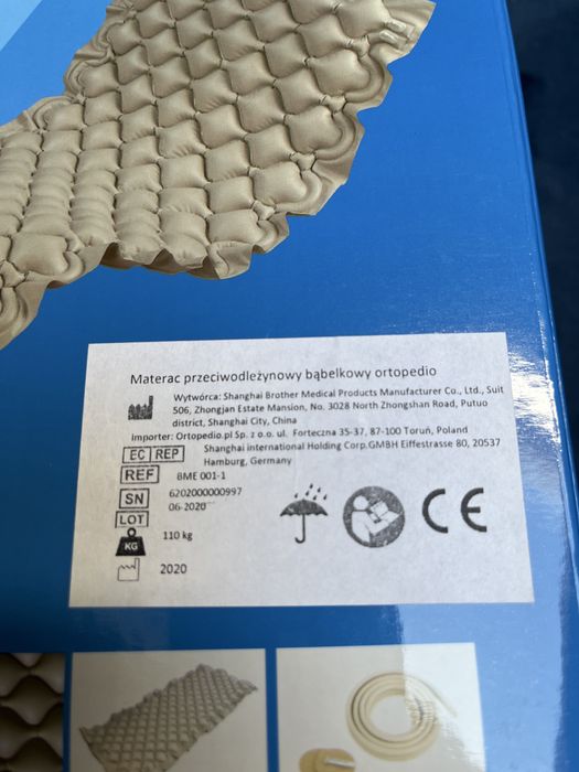 Materac przeciwodlezynowy bąbelkowy ortopedio