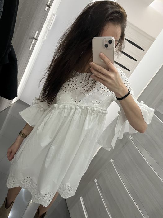Sukienka boho rustykalna koronka Zara rozm XS