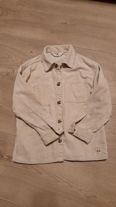 Koszula sztruksowa ecru rozmiar 122 h&m