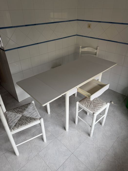 Bancos Mesa de cozinha pequena e extensivel