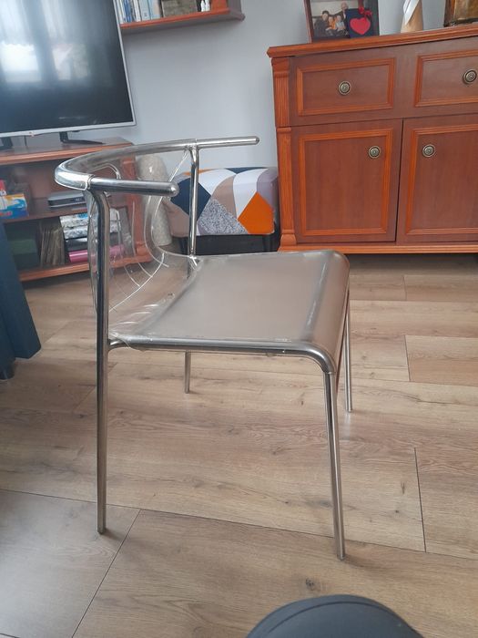 Krzesła pleksi stal chromowana nierdzewna IKEA   2szt.