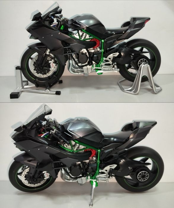 Kawasaki Ninja H2R модель мотоцикла 1:6 со звуком светом и паром метал