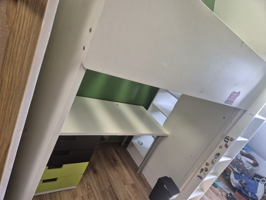 Łóżko piętrowe z biurkiem SMASTAD 90x200