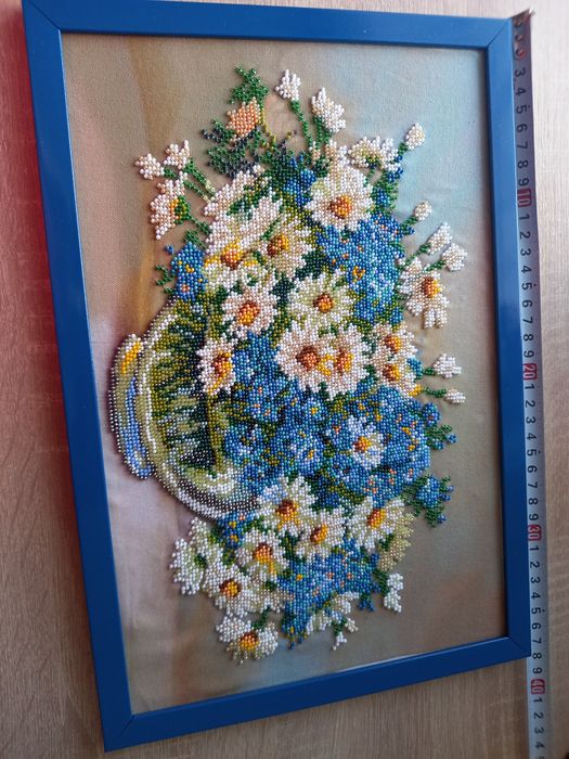 картина бісером польові квіти