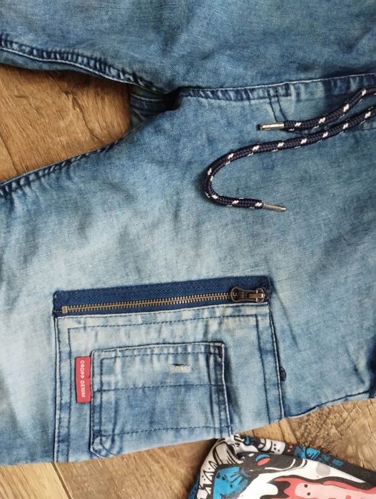 Croop spodnie bojówki jeansowe L/XL (32)