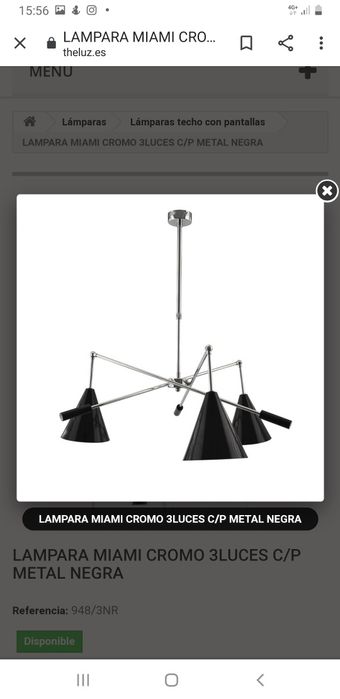 Candeeiro TECTO SALDOS Miami Preto 3 luzes Metal Fashion Contemporaneo