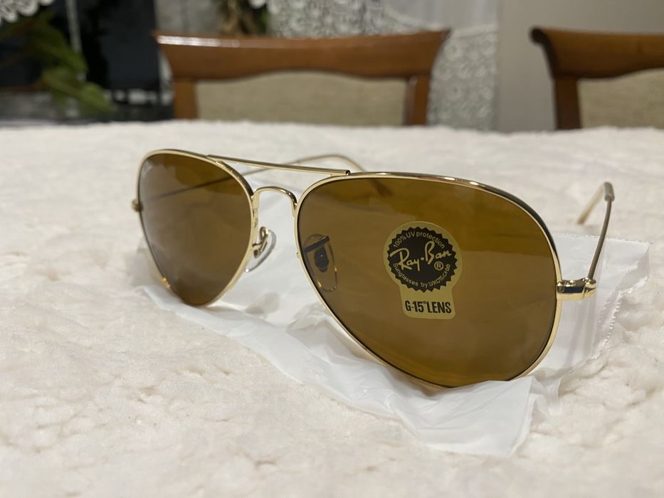 Ray Ban aviator  brązowr large