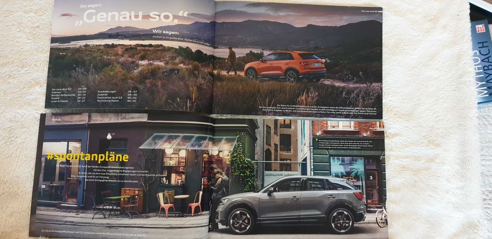 Prospekt Audi Q3 na innej Audi Q7, Audi Q8, Lexus RX 450, Porsche.