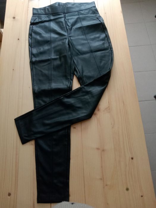 Штани з еко-шкіри,брюки на флісі 46/М