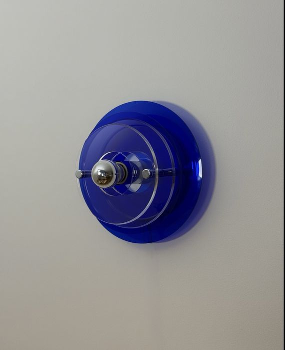 Lampa lampka na ścianę kinkiet kobaltowy niebieska vintage retro loft