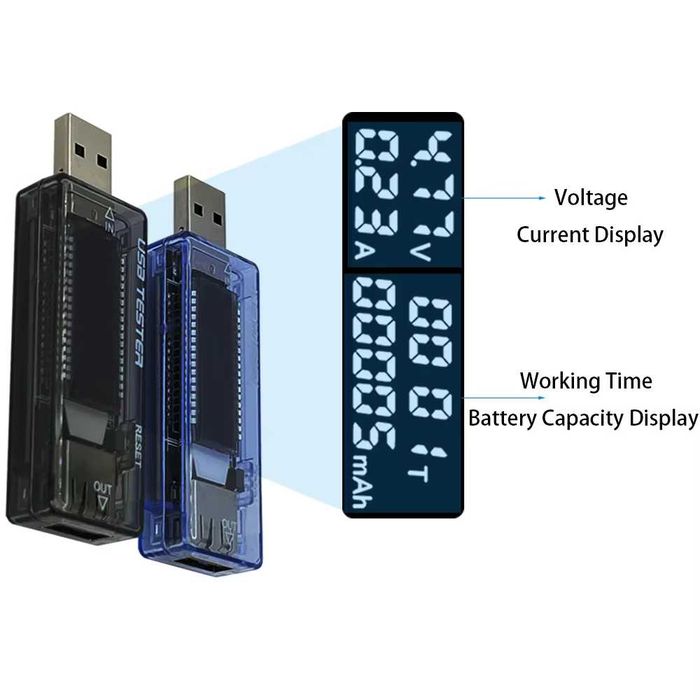 USB тестер емкости аккумулятора, вольтметр, амперметр