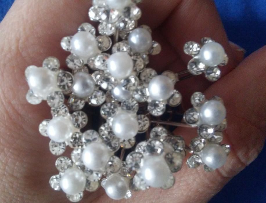 Urocze szpilki, kokówki, wsuwki, spinki ozdobne, Biżuteria ślubna