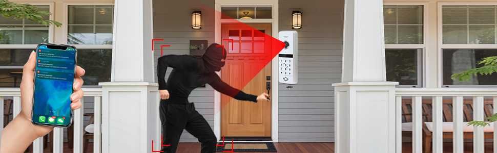 Vídeo Porteiro Tuya * S/ Fios * WiFi * Ecrã Tátil 7 Polegadas * Código