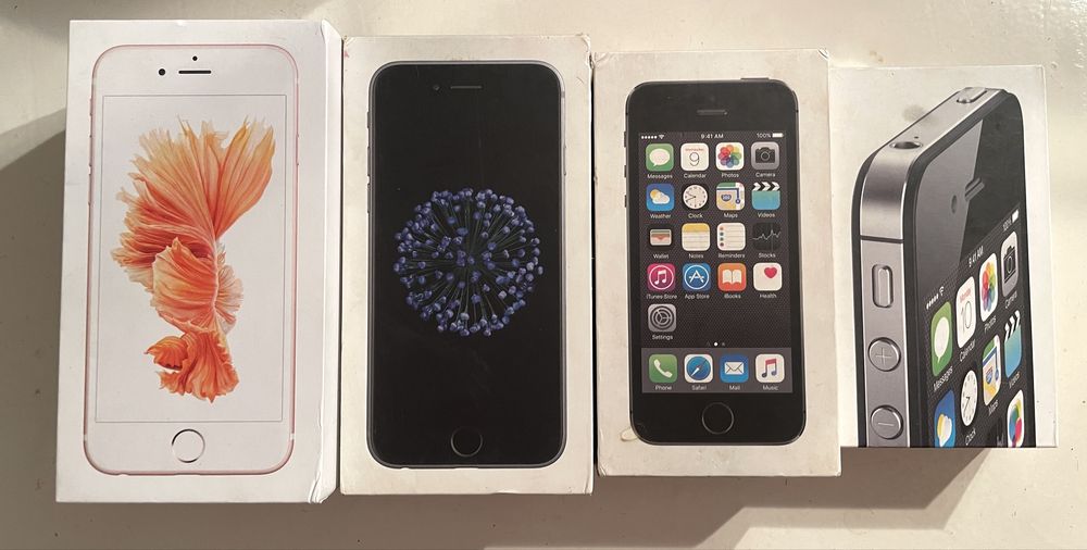 Zestaw 10 pudelek od APPLE iphone 13, 8 Plus, 7, 6, 6S, 5, 5S, 4S kpl.