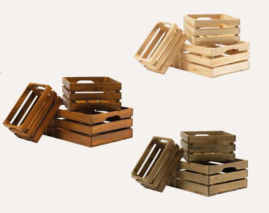 Zestaw łączonych drewnianych skrzynek Typ A