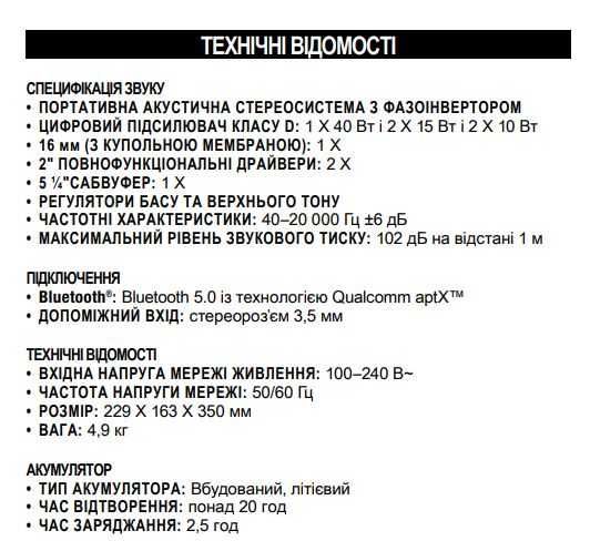 Колонка Marshall Tufton Black and Brass (1005924) Оригінал Нова