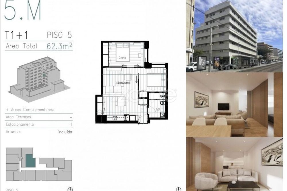Apartamento T1+1 em Matosinhos Sul