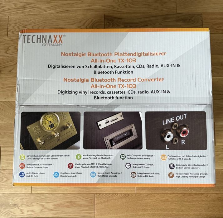 Проигрыватель Technaxx Bluetooth Record Converter All‑in‑One TX‑103