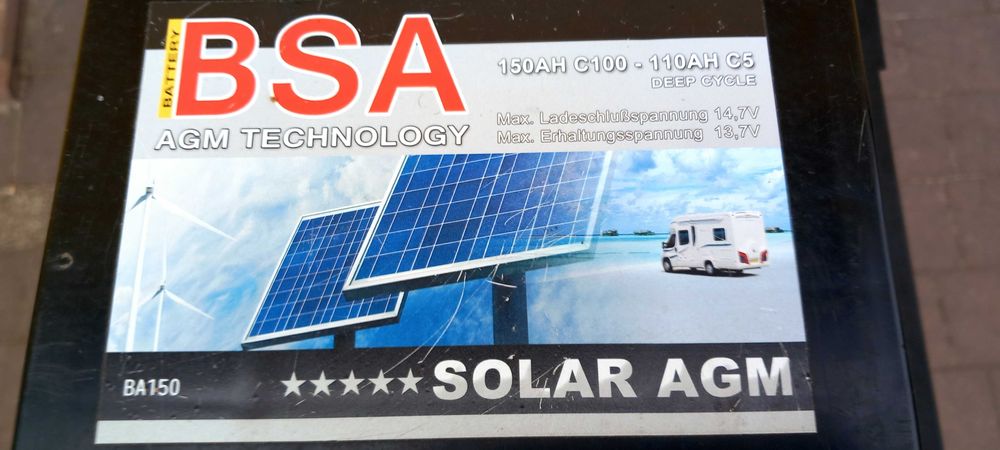 Akumulator BSA Germany AGM SOLAR 12V 150Ah/C100, test 84%