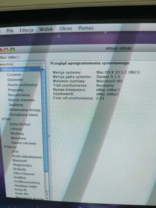 Komputer Apple eMac PowerPC G4 1Ghz 40GB 512 RAM ATI Radeon 7500