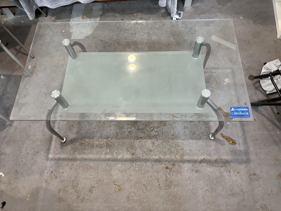 Szklany stolik z połką 110x 60x45