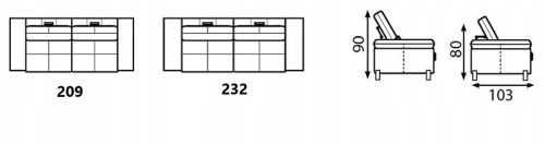 Wypoczynek Colorado Włoski Styl Czarna skóra natur