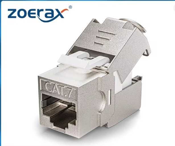 Moduł Keystone Jack RJ45 ZoeRax CAT7 / CAT6A – ekranowany STP, beznarzędziowy, 10 Gb/s