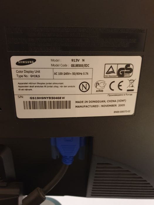 Monitor Samsung SyncMaster 913v GH19LS 19"