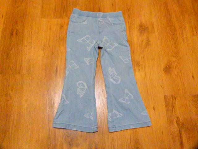 rozm 104 Primark spodnie dzwony jeans jegginsy w motylki