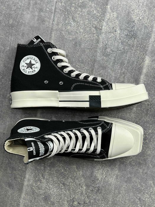 Converse x Rick Owens DRKSHDW TURBODRK black чорні кеди кеды