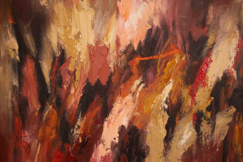 QUADRO ABSTRATO 100% PINTADO À MÃO 120x5x150 CM
