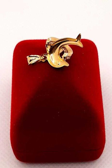 Złota zawieszka Delfin z cyrkoniami PR.585 W:0,73gr InterSKLEP