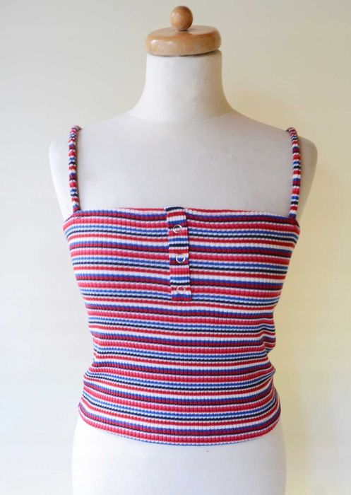 Top NOWY Bershka XS Bluzka Krótka Paski Kolorowy