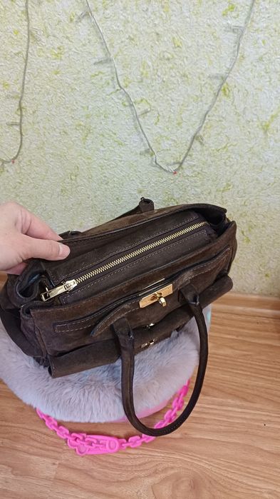 Сумка женская замшевая Vera Pelle Италия  натуральная замша