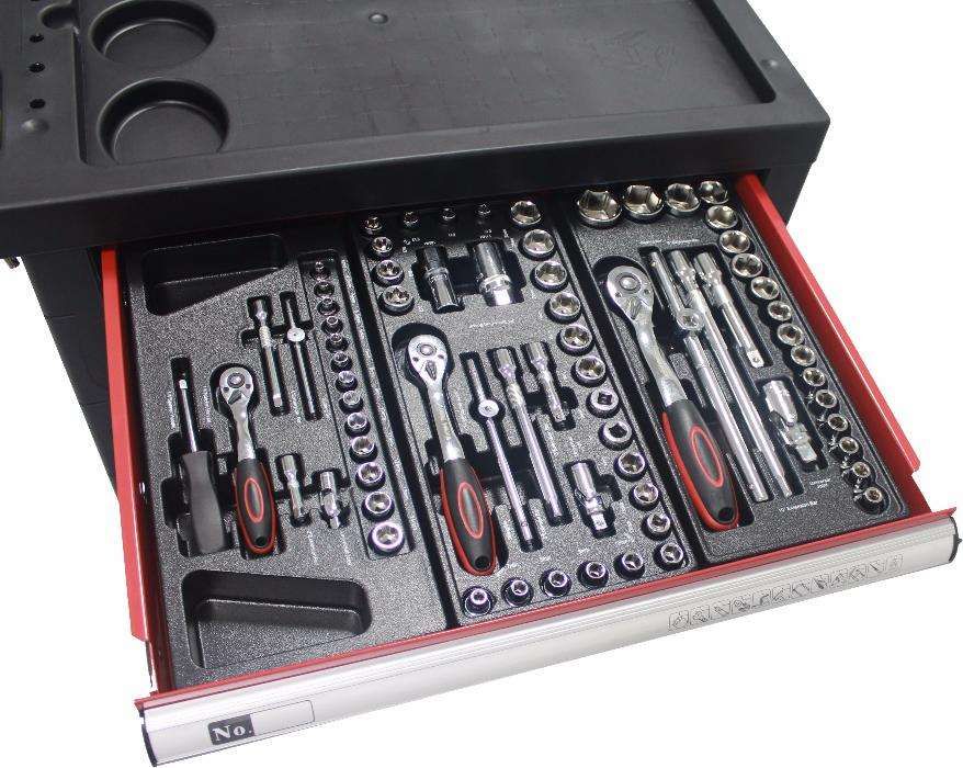 Carro Carrinho de ferramentas 7 gavetas 130 peças