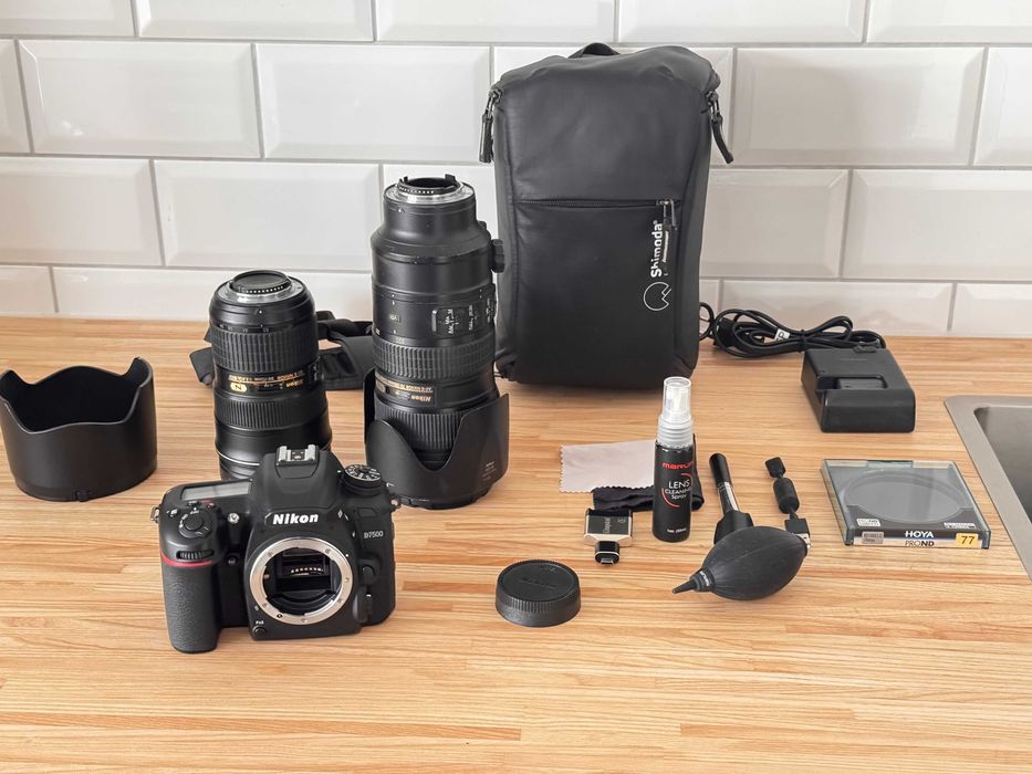 ZESTAW Nikon D7500 + Nikkor 24-70 i 70-200 + torba + akcesoria