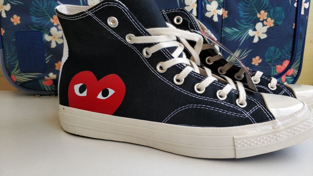 converse comme des garcons black high